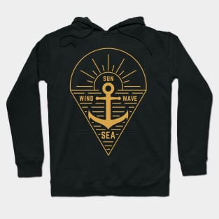 Sea Wind Wave Sun Linear design Hoodie